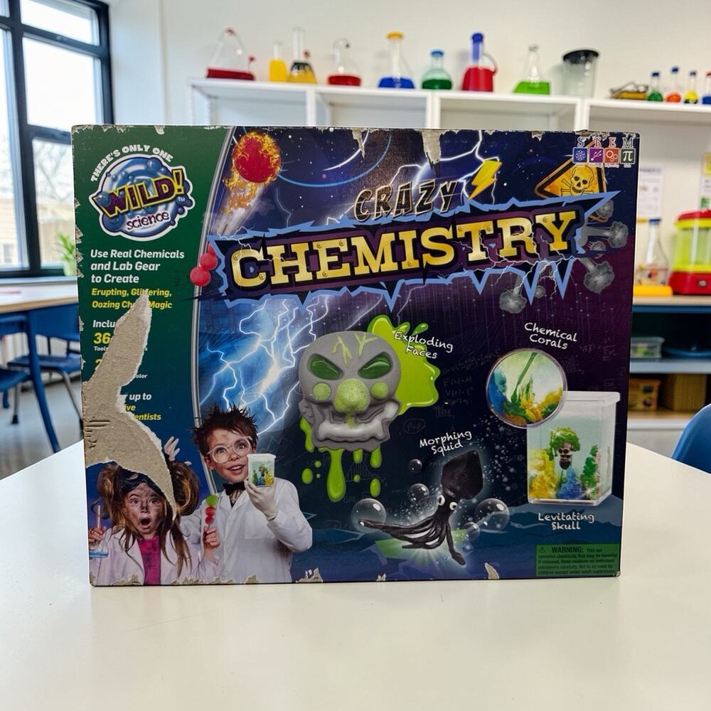 Wild Science Crazy Chemistry For 8 And Up! 36 Tools & Ingredients Sealed READ M